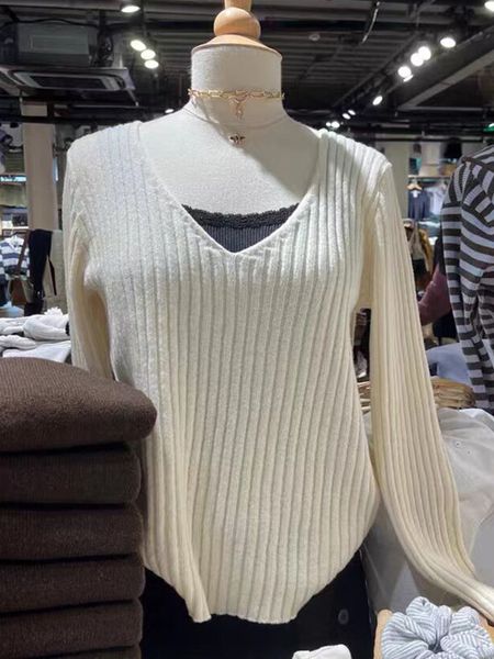 women's sweaters vintage solid knit long sleeve sweater autumn sweet v neck short slim y2k ladies harajuku cute cotton 230831, White;black
women's sweaters vintage solid knit long sleeve sweater autumn sweet v neck short slim y2k ladies harajuku cute cotton 230831, White;black