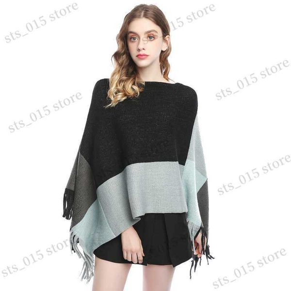 shawls women spring autumn shawl lady knitted two way wrap contrast color tassel pullover loose sweater fall winter woolen yarn poncho t2309, Blue;gray
shawls women spring autumn shawl lady knitted two way wrap contrast color tassel pullover loose sweater fall winter woolen yarn poncho t2309, Blue;gray