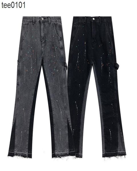 galery dept micro flare jeans american style high street loose wash used splash stitching vibe pants6466633, Blue
galery dept micro flare jeans american style high street loose wash used splash stitching vibe pants6466633, Blue