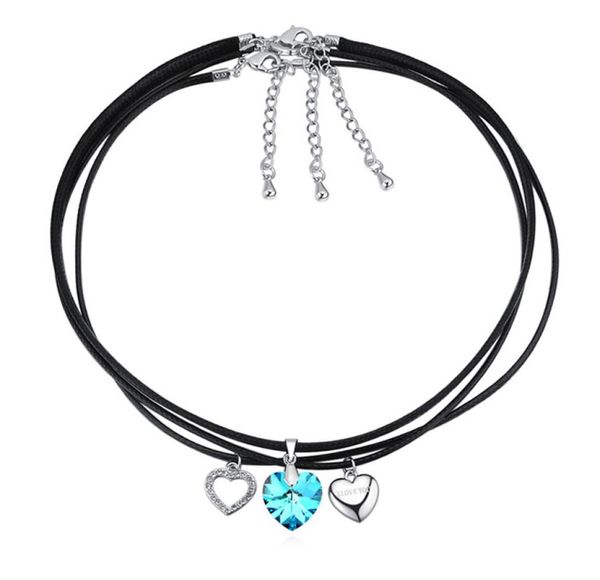 new arrival 8 colors fashionable leather rope jewelry black choker necklace set with rovski elements crystal hearts gift2210290, Golden;silver
new arrival 8 colors fashionable leather rope jewelry black choker necklace set with rovski elements crystal hearts gift2210290, Golden;silver