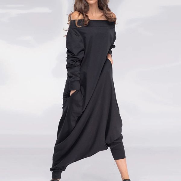 women's jumpsuits rompers yeezzi fashion female simple black casual loose solid color long sleeves pockets off-the-shoulder jumpsuits f, Black;white
women's jumpsuits rompers yeezzi fashion female simple black casual loose solid color long sleeves pockets off-the-shoulder jumpsuits f, Black;white