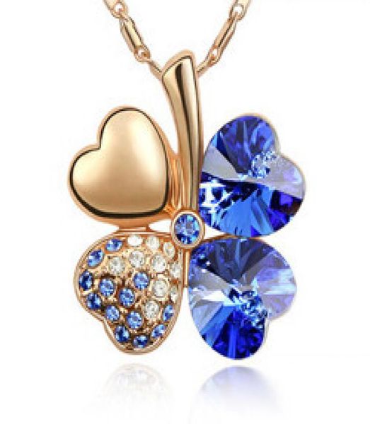 four leaf clover pendants necklaces gold plated fashion jewelry austrian crystal necklace for women made with rovski elements 9106698220, Silver
four leaf clover pendants necklaces gold plated fashion jewelry austrian crystal necklace for women made with rovski elements 9106698220, Silver