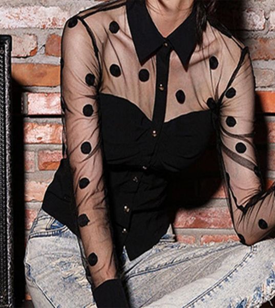 2018 black polka dot mesh chifffon blouses women long sleeve lace shirt retro transparent slimfit blouses shirts sxl1048233, White
2018 black polka dot mesh chifffon blouses women long sleeve lace shirt retro transparent slimfit blouses shirts sxl1048233, White
