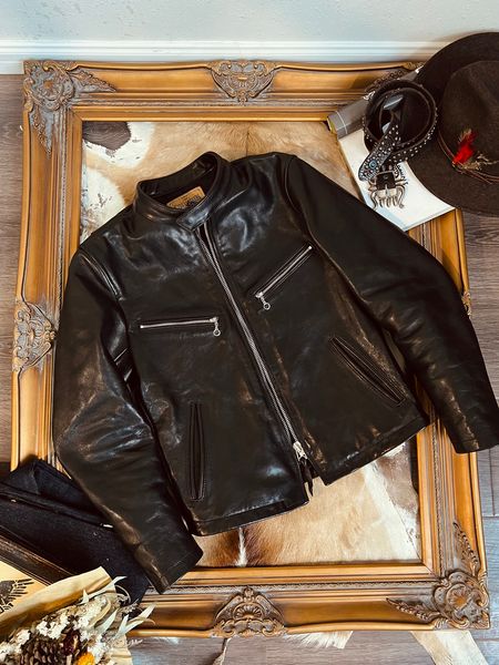 men's leather faux tailor brando 1838 italy uncoated waxed calf collar short biker jacket 230831, Black
men's leather faux tailor brando 1838 italy uncoated waxed calf collar short biker jacket 230831, Black