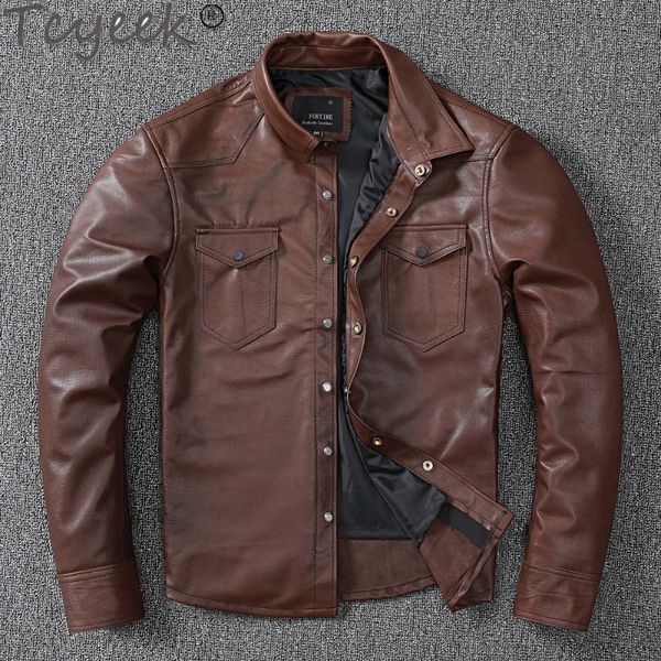 men's leather faux tcyeek fashion genuine man jackets short real sheepskin coat for men clothes slim spring fall jacket abrigos 230831, Black
men's leather faux tcyeek fashion genuine man jackets short real sheepskin coat for men clothes slim spring fall jacket abrigos 230831, Black