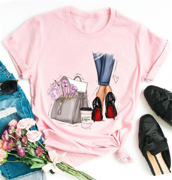european and aman trend new women's fashion high-heeled shoes bag printed women's pink t-shirt versatile short sleeves1342012, White
european and aman trend new women's fashion high-heeled shoes bag printed women's pink t-shirt versatile short sleeves1342012, White