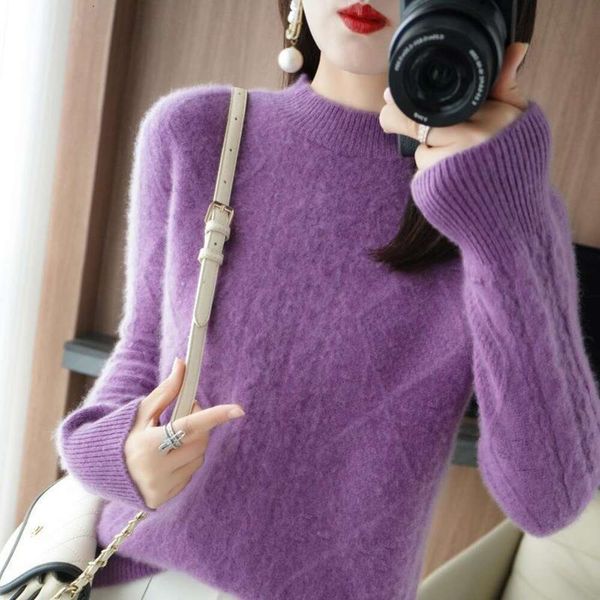 half neck wool sweater for women pure undershirt autumn and winter loose, White;black
half neck wool sweater for women pure undershirt autumn and winter loose, White;black