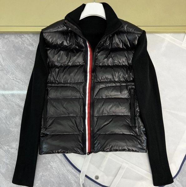 designer mens down jackets womens embroidered badges knitted panels lightweight stand up collar puffer jacket couple's thickened warm, Black
designer mens down jackets womens embroidered badges knitted panels lightweight stand up collar puffer jacket couple's thickened warm, Black