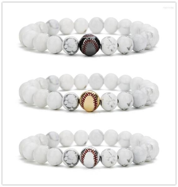 strand 10pcs copper baseball white howlite stone beads bracelet buddha sport energy reki yoga jewelry3750087, Black
strand 10pcs copper baseball white howlite stone beads bracelet buddha sport energy reki yoga jewelry3750087, Black