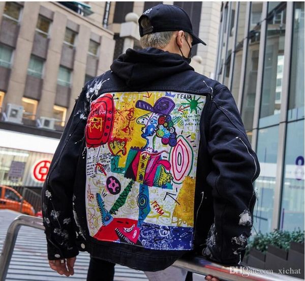 hip hop graffiti cartoon ripped denim jackets mens casual distressed jeans jacket coat streetwear fashion male 14d43031402, Black;brown
hip hop graffiti cartoon ripped denim jackets mens casual distressed jeans jacket coat streetwear fashion male 14d43031402, Black;brown