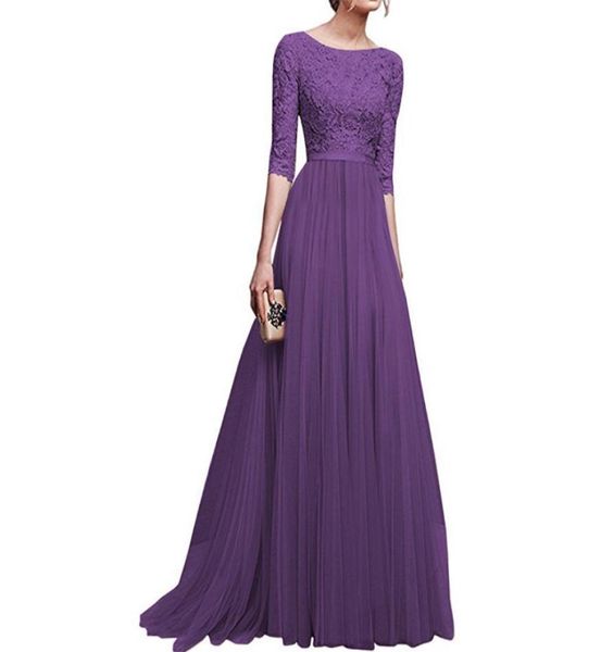 zebery fashion midsleeve oneck lace chiffon banquet dress woman wedding bridesmaid floorlength ball gown dress lace vestido8181012, Black;gray
zebery fashion midsleeve oneck lace chiffon banquet dress woman wedding bridesmaid floorlength ball gown dress lace vestido8181012, Black;gray