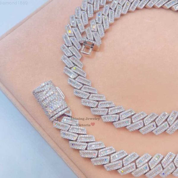 15mm sterling silver white gold 15mm baugette moissanite diamond iced out cuban chain for men
15mm sterling silver white gold 15mm baugette moissanite diamond iced out cuban chain for men