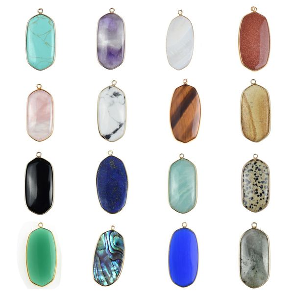 oval natural stone pendant treatment crystal chakra gem rock charm random mix for necklace earrings jewelry making, Silver
oval natural stone pendant treatment crystal chakra gem rock charm random mix for necklace earrings jewelry making, Silver