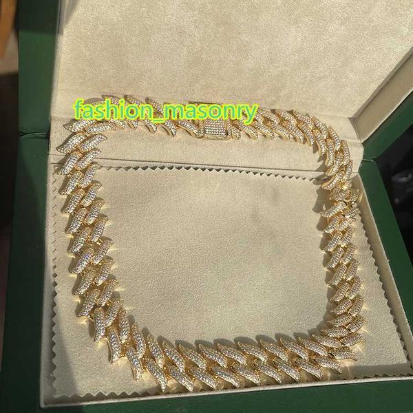 yu ying men chain hip hop rock style 13mm 18mm width spike shape gold plated moissanite necklace cuban link chain, Silver
yu ying men chain hip hop rock style 13mm 18mm width spike shape gold plated moissanite necklace cuban link chain, Silver