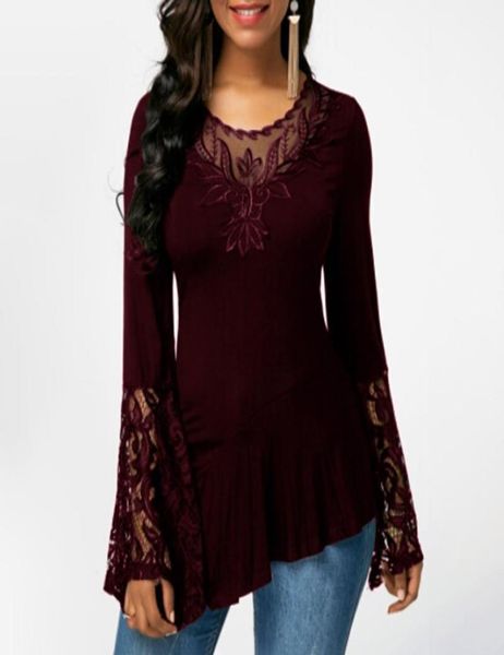 women039s autumn blusas 2020 fashion lace patchwork blouse casual asymmetrical shirts female flare sleeve blusas plus size tuni6273434, White
women039s autumn blusas 2020 fashion lace patchwork blouse casual asymmetrical shirts female flare sleeve blusas plus size tuni6273434, White