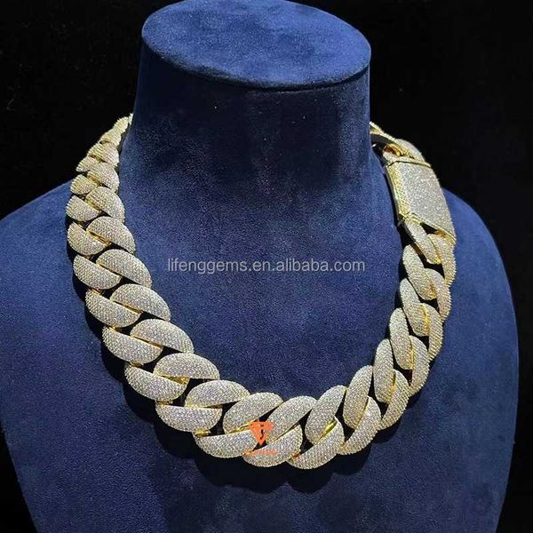 necklace jewelry 23 mm 6 rows hip-hop jewelry vvs moissanite diamond white yellow gold plated cuban chains, Silver
necklace jewelry 23 mm 6 rows hip-hop jewelry vvs moissanite diamond white yellow gold plated cuban chains, Silver