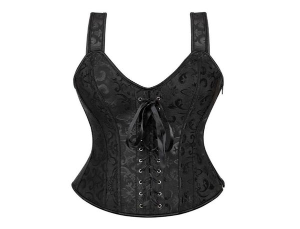 women zipper halterneck jacquard overbust corset vest ps size s-6xl lingerie body shaper lace up plastic boned corselet6664671, Black;white
women zipper halterneck jacquard overbust corset vest ps size s-6xl lingerie body shaper lace up plastic boned corselet6664671, Black;white