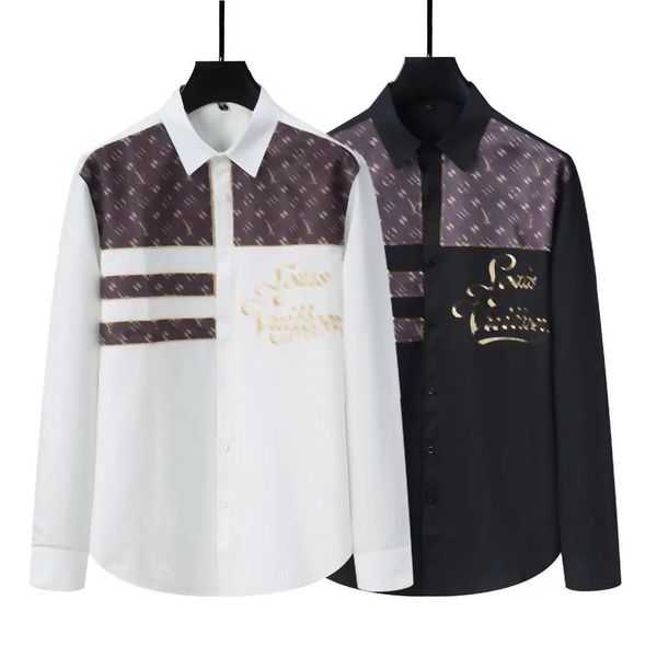men's designer luxury long sleeved shirt silk shirt luxury letter printing fashion casual summer clothing mix and match colors, White;black
men's designer luxury long sleeved shirt silk shirt luxury letter printing fashion casual summer clothing mix and match colors, White;black