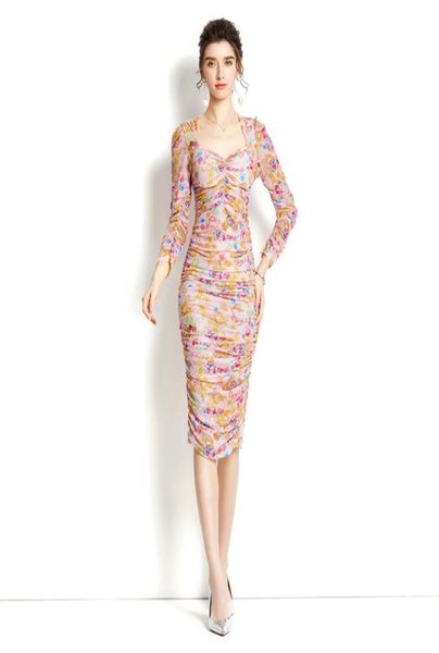 2022 spring new women mesh printing dresses sliming vintage dress square neck long sleeve pleated bottom runway vestidos8931033, Black
2022 spring new women mesh printing dresses sliming vintage dress square neck long sleeve pleated bottom runway vestidos8931033, Black