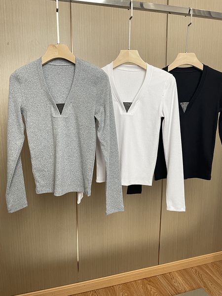 women's sweater's slim knit bead chain decorated vneck spring summer ladies longsleeved simple thin knitwear 230831, White;black
women's sweater's slim knit bead chain decorated vneck spring summer ladies longsleeved simple thin knitwear 230831, White;black