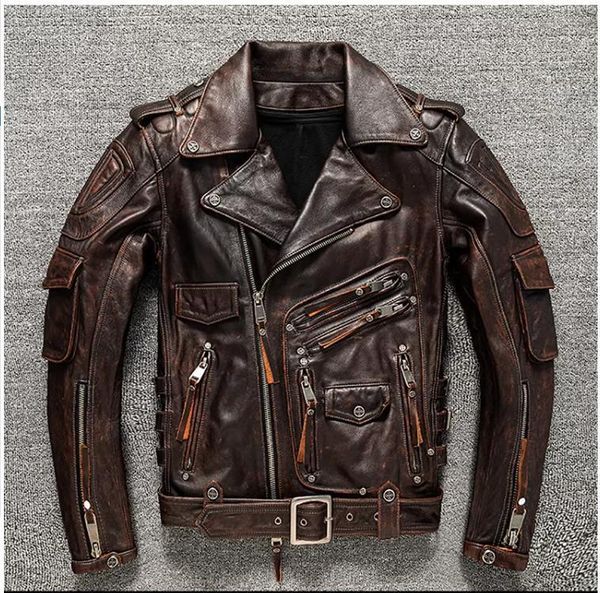 men's leather faux men professional heavy motorcycle cowhide jacketplus size tough guy natural coatthick jacketprotectors 230831, Black
men's leather faux men professional heavy motorcycle cowhide jacketplus size tough guy natural coatthick jacketprotectors 230831, Black