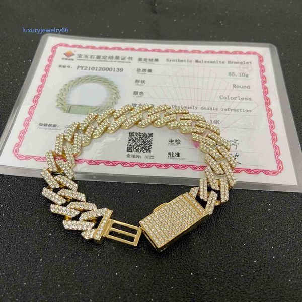 customized 2023 hip hop jewelry 14k yellow real solid gold cuban chain bracelet moissanite diamond vvs d color, Silver
customized 2023 hip hop jewelry 14k yellow real solid gold cuban chain bracelet moissanite diamond vvs d color, Silver