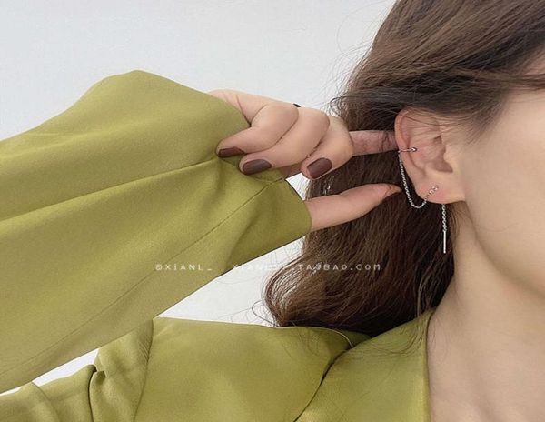 htbeat long tassel ear line hook ear bone clip integrated tremella ring femininity earrings new fashion in 20203113272, Silver 
htbeat long tassel ear line hook ear bone clip integrated tremella ring femininity earrings new fashion in 20203113272, Silver