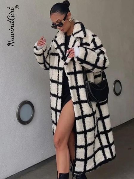 womens wool blends faux lamb plaid lapel women long coat fall winter full sleeve button pocket casual overcoat office lady elegant windbreak, Black
womens wool blends faux lamb plaid lapel women long coat fall winter full sleeve button pocket casual overcoat office lady elegant windbreak, Black