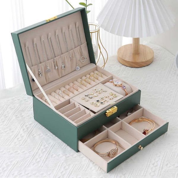 portable double layer jewelry box organizer display travel case leather storage zipper jewelers joyero 230814, Black;white
portable double layer jewelry box organizer display travel case leather storage zipper jewelers joyero 230814, Black;white