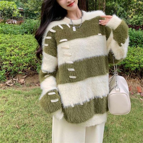 imitation mink womens sweaters fur coat for women in autumn and winter thick gentle loose lazy black pink striped, White;black
imitation mink womens sweaters fur coat for women in autumn and winter thick gentle loose lazy black pink striped, White;black