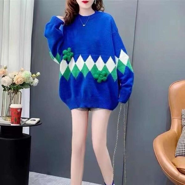 autumn and winter style womens sweaters lazy versatile korean contrasting colors rhombic design three dimensional, White;black
autumn and winter style womens sweaters lazy versatile korean contrasting colors rhombic design three dimensional, White;black