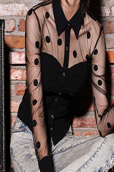2018 black polka dot mesh chifffon blouses women long sleeve lace shirt retro transparent slimfit blouses shirts sxl3478366, White
2018 black polka dot mesh chifffon blouses women long sleeve lace shirt retro transparent slimfit blouses shirts sxl3478366, White