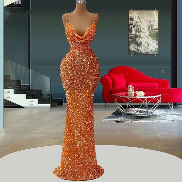 2023 orange sparkling mermaid evening dresses women's v neck sleeveless sequins princess prom gowns formal beach party robe, Black;red
2023 orange sparkling mermaid evening dresses women's v neck sleeveless sequins princess prom gowns formal beach party robe, Black;red