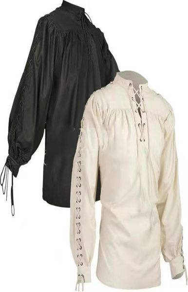 shirts men dress vintage fashion bandage long sleeve medieval shirt gothic blouse mens ethnic sh0028130868, White;black
shirts men dress vintage fashion bandage long sleeve medieval shirt gothic blouse mens ethnic sh0028130868, White;black