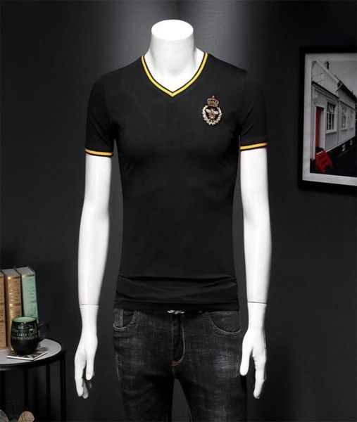 men039s tshirts brand embroidery vneck men 5xl 4xl 2021 summer tee shirt homme short sleeve male tshirts camiset5754927, White;black
men039s tshirts brand embroidery vneck men 5xl 4xl 2021 summer tee shirt homme short sleeve male tshirts camiset5754927, White;black