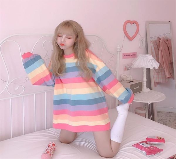 harajuku style kpop striped loose sweatshirt women spring long sleeve pullover kaii clothes colorful rainbow student girl 2109279852436, Black
harajuku style kpop striped loose sweatshirt women spring long sleeve pullover kaii clothes colorful rainbow student girl 2109279852436, Black