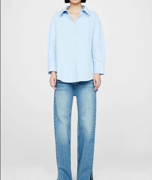 23ss summer anines bing blouse mika designer blue white shirts women button up loose laepel polo back curved cotton niche abs classic shirt
23ss summer anines bing blouse mika designer blue white shirts women button up loose laepel polo back curved cotton niche abs classic shirt