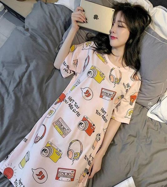 women039s summer thin loose cute student cartoon nightdress ladies summer shortsleeved home service3129945, Black;gray
women039s summer thin loose cute student cartoon nightdress ladies summer shortsleeved home service3129945, Black;gray
