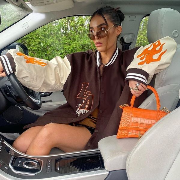 new coat ladies and jacket couple college style coat ladies couple cardigan retro baseball uniform, Black;brown
new coat ladies and jacket couple college style coat ladies couple cardigan retro baseball uniform, Black;brown