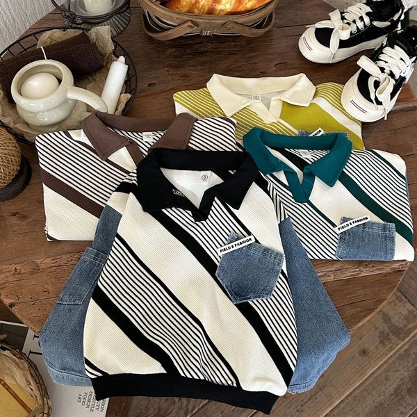hoodies sweatshirts fashion boys girls spring striped print loose autumn casual school denim sleeves patchwork pocket sweatshirt 230830, Black
hoodies sweatshirts fashion boys girls spring striped print loose autumn casual school denim sleeves patchwork pocket sweatshirt 230830, Black