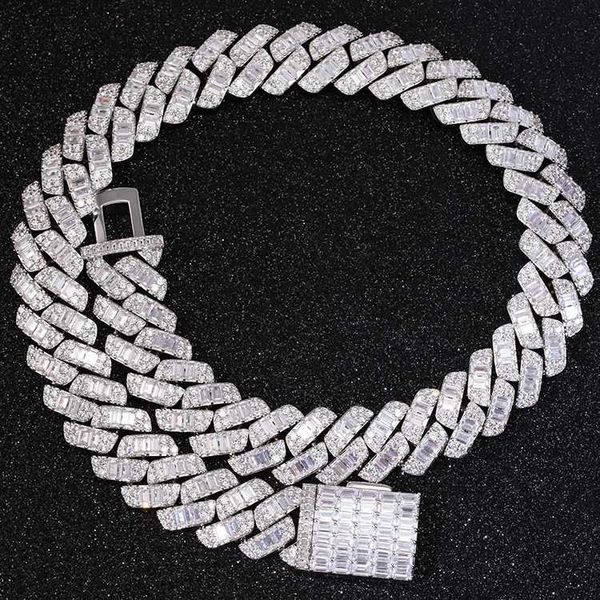 hip hop fine jewelry 925 sterling silver baguette gra moissanite diamond cuban chain necklace for rapper men
hip hop fine jewelry 925 sterling silver baguette gra moissanite diamond cuban chain necklace for rapper men