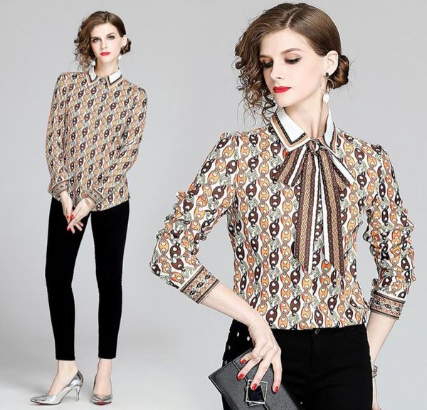 spring summer fall runway vintage elegant floral chain print collar bow tie button long sleeve casual office women ladies shi2238718, White
spring summer fall runway vintage elegant floral chain print collar bow tie button long sleeve casual office women ladies shi2238718, White