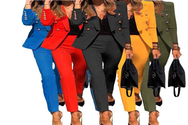 twopiece casual suit fashion women solid color button long sleeve trousers ladies business6175993, White;black
twopiece casual suit fashion women solid color button long sleeve trousers ladies business6175993, White;black
