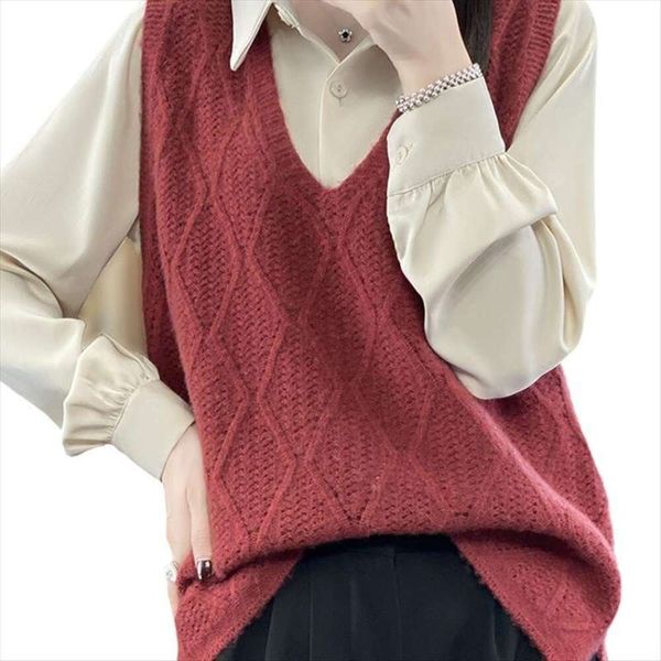 pure color wool vest women womens sweaters loose v neck cashmere outerwear thick sweater, White;black
pure color wool vest women womens sweaters loose v neck cashmere outerwear thick sweater, White;black
