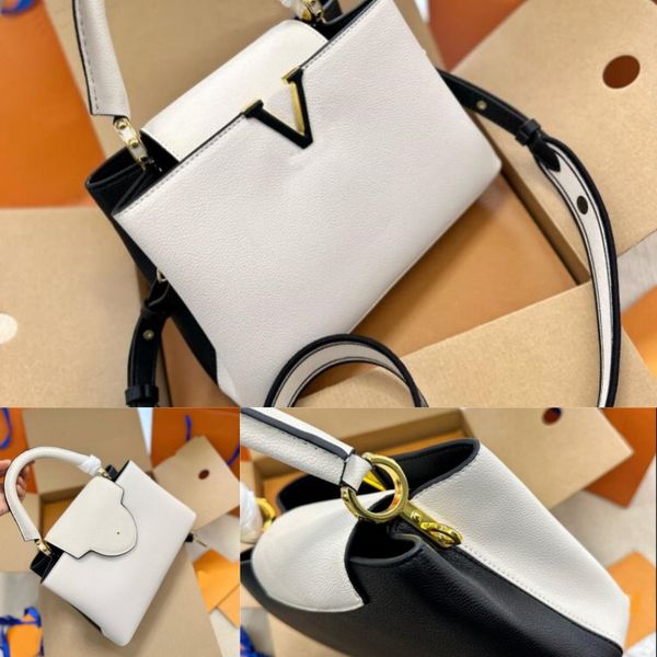 7a capucines lady shoulder bag bb tote luxury cowhide black and white stitching crossbody bag women louiseity designer handbag shopping bag
7a capucines lady shoulder bag bb tote luxury cowhide black and white stitching crossbody bag women louiseity designer handbag shopping bag
