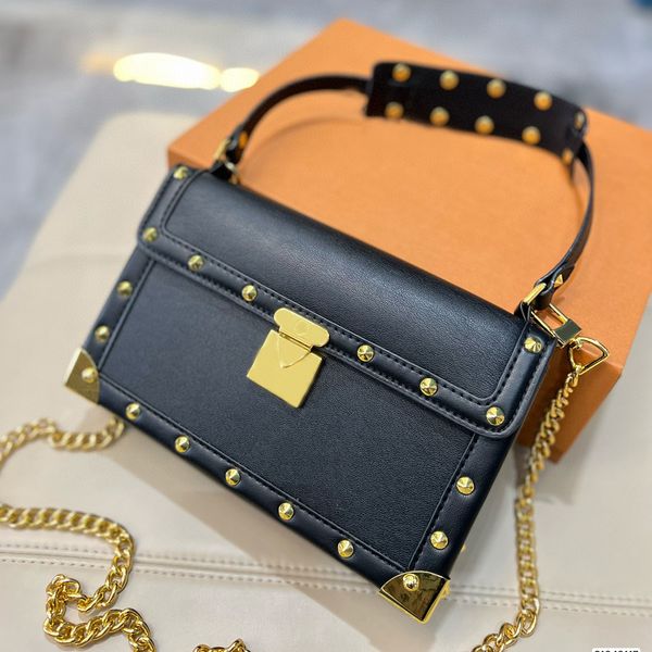 designer bag luxurys handbags vintage rivet tote crossbody box purse detachable gold chain
designer bag luxurys handbags vintage rivet tote crossbody box purse detachable gold chain