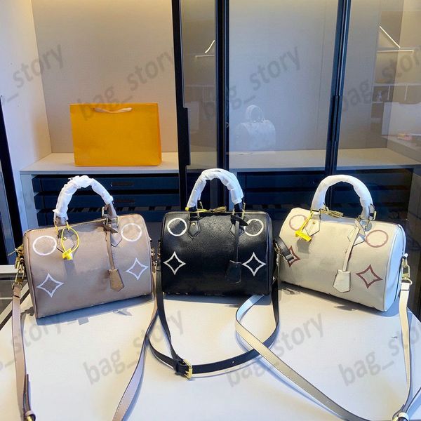 speedy 25 boston bags padlock handbag cross body bag grained leather business shopping luxurys designers bags