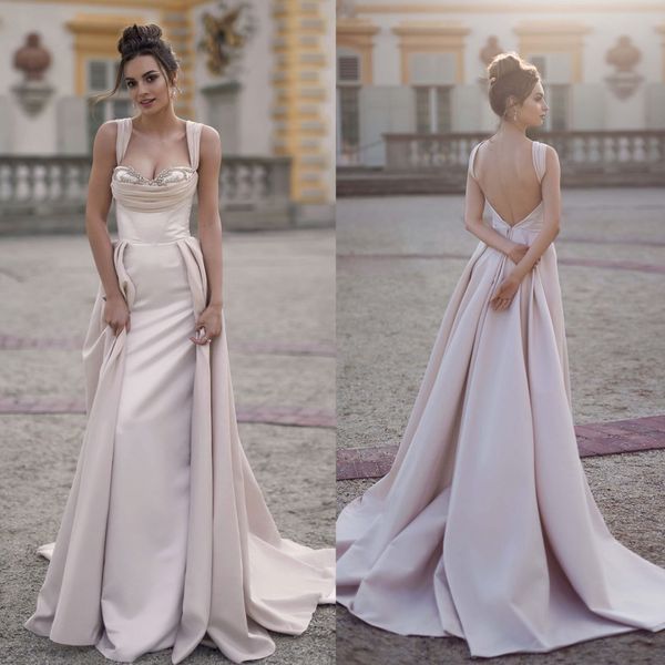 simple 2023 mermaid wedding dresses with pearls sweetheart new backless ball gown brush train comfortable satin robe de vestido, White
simple 2023 mermaid wedding dresses with pearls sweetheart new backless ball gown brush train comfortable satin robe de vestido, White