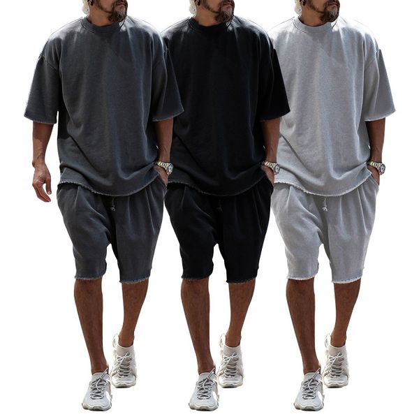 men s tracksuits man sets short sleeve casual summer men fashion trend solid color loose sportswear occident streetwear 230228, Gray
men s tracksuits man sets short sleeve casual summer men fashion trend solid color loose sportswear occident streetwear 230228, Gray