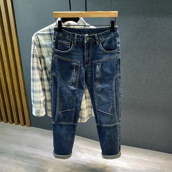 men's jeans y2k mens jeans zipper design stitching fashion pants male stretch streetwear motorbike biker jeans denim trousers 230301, Blue
men's jeans y2k mens jeans zipper design stitching fashion pants male stretch streetwear motorbike biker jeans denim trousers 230301, Blue